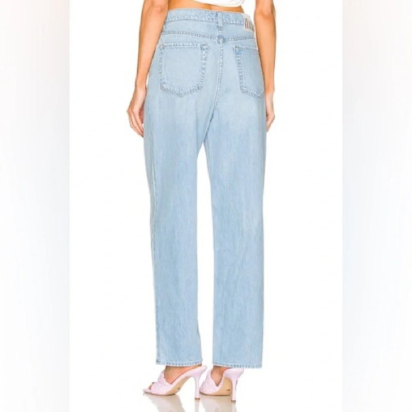 Mother Jeans Pleated Fun Dip Puddle Light Wash Straight Leg NWT Size 32 - Picture 4 of 13